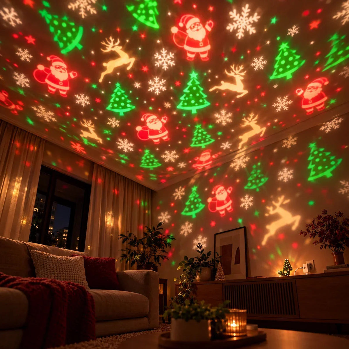 Projetor de Natal LED - árvore iluminada